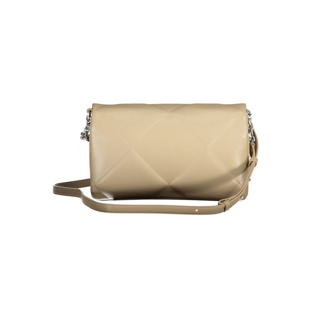 Beige Polyester Handbag - GLAMHUB BOUTIQUE 