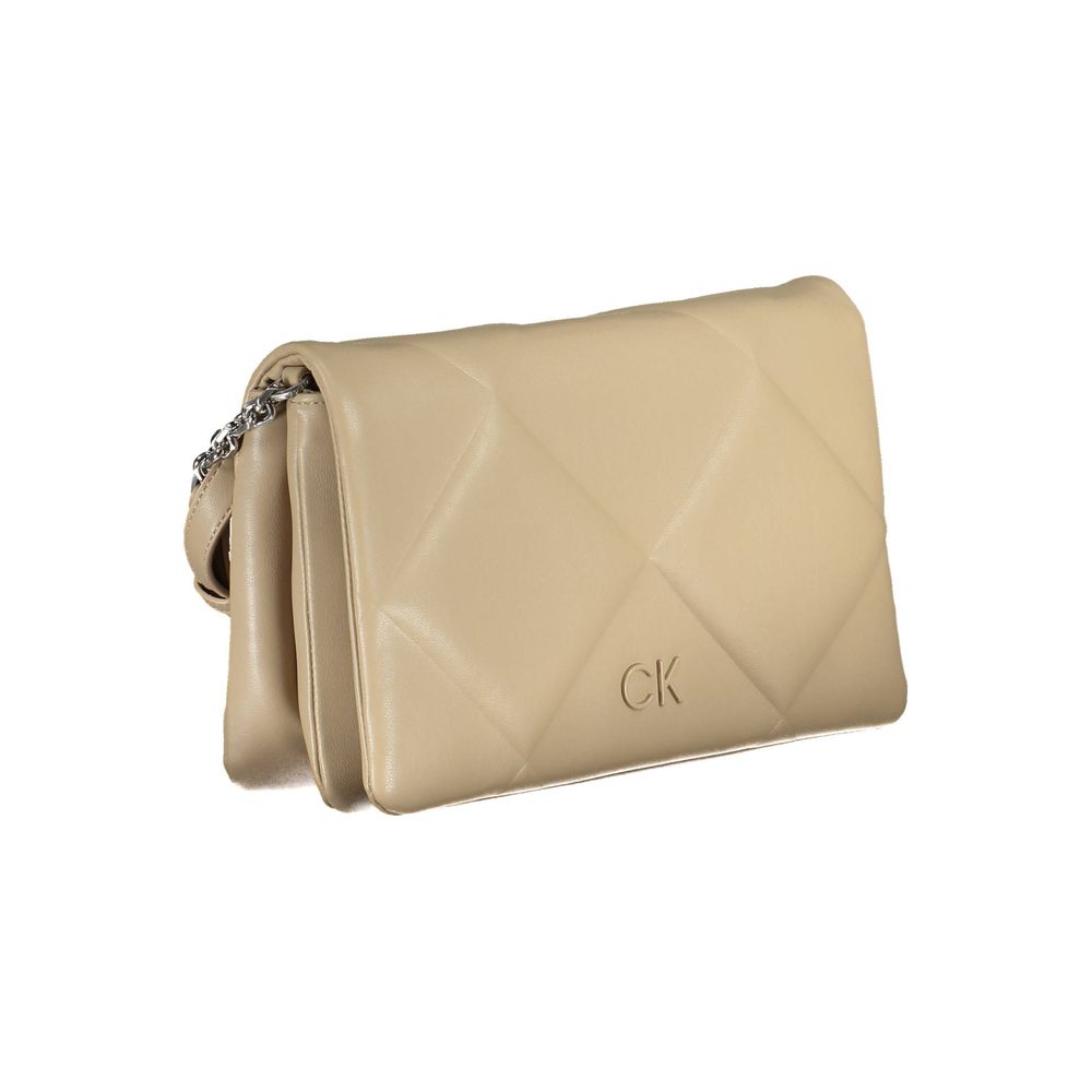 Beige Polyester Handbag - GLAMHUB BOUTIQUE 