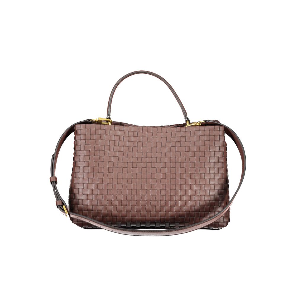 Brown Polyethylene Handbag - GLAMHUB BOUTIQUE 