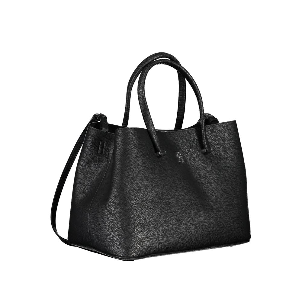 Black Polyethylene Handbag - GLAMHUB BOUTIQUE 