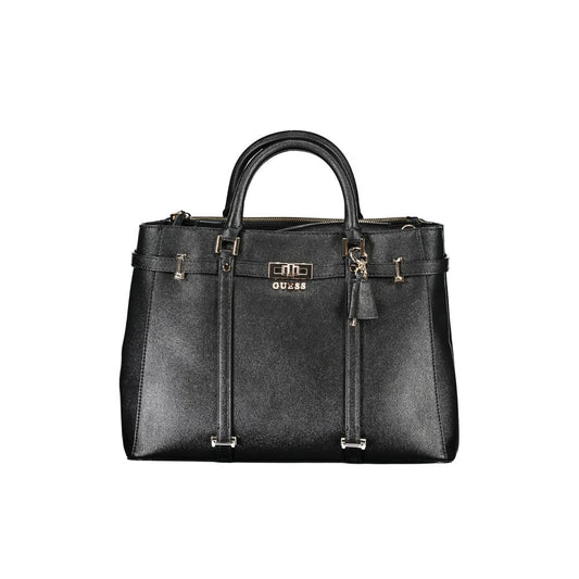 Black Polyethylene Handbag - GLAMHUB BOUTIQUE 