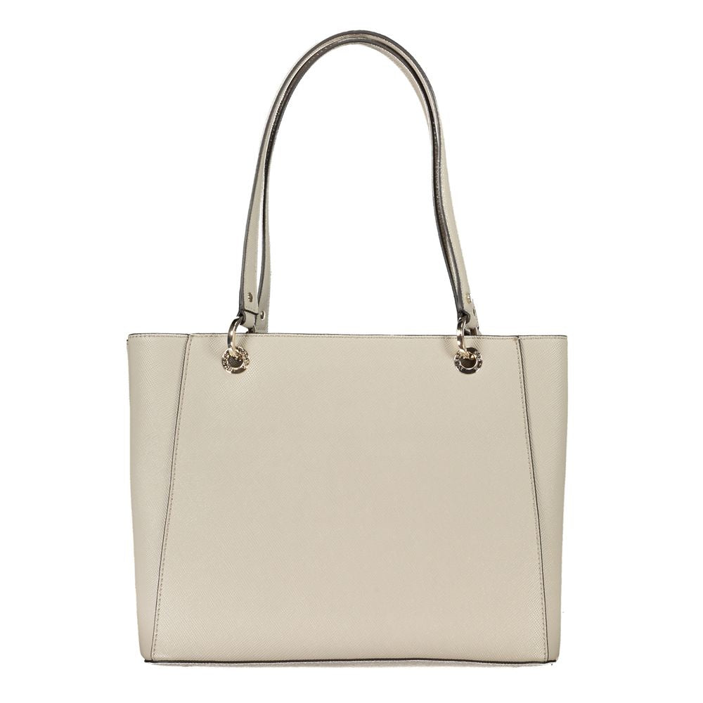 Beige Polyethylene Handbag - GLAMHUB BOUTIQUE 