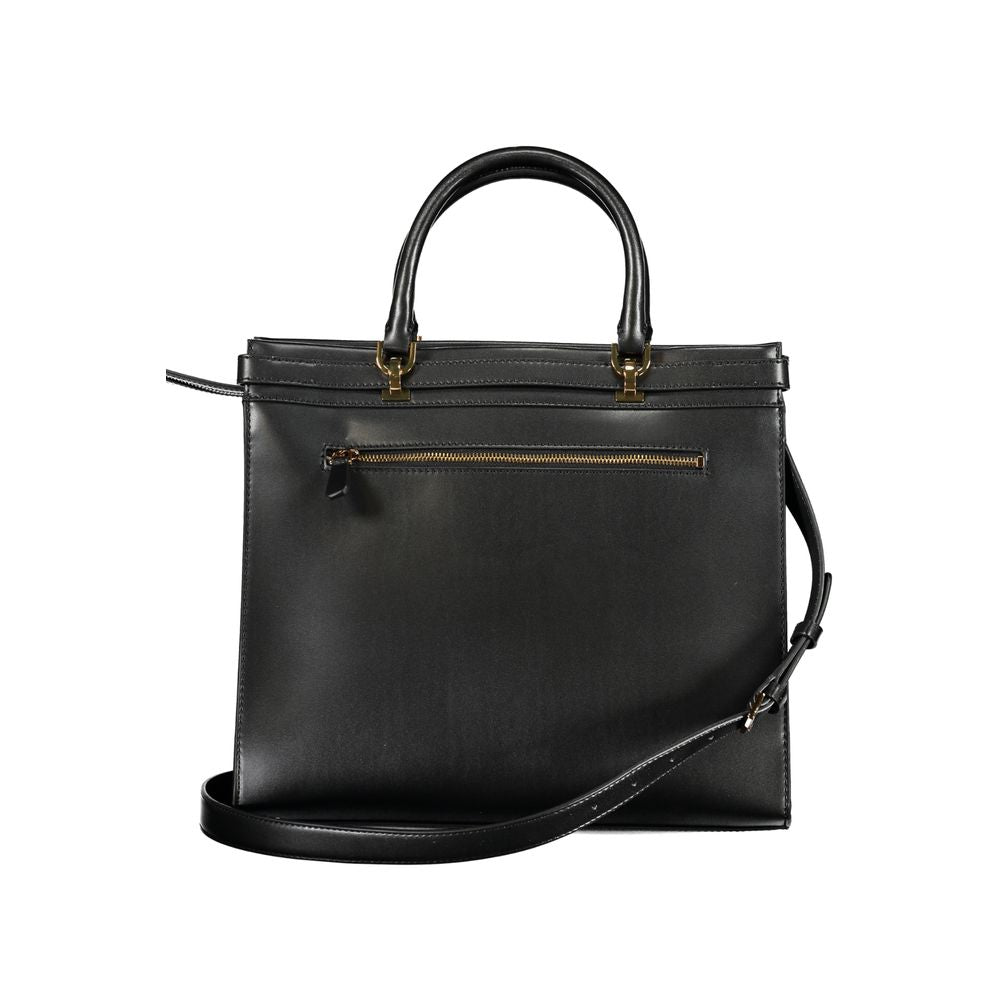 Black Polyethylene Handbag - GLAMHUB BOUTIQUE 