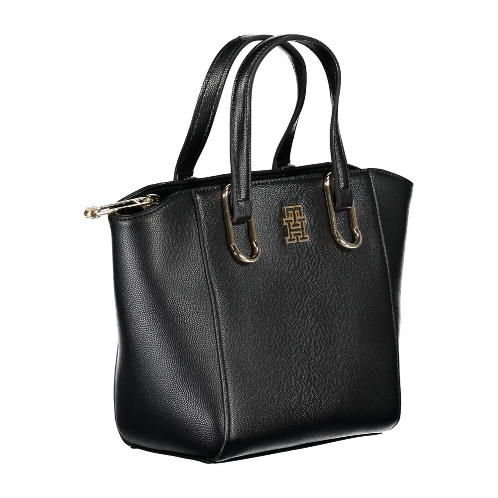 Black Polyethylene Handbag - GLAMHUB BOUTIQUE 