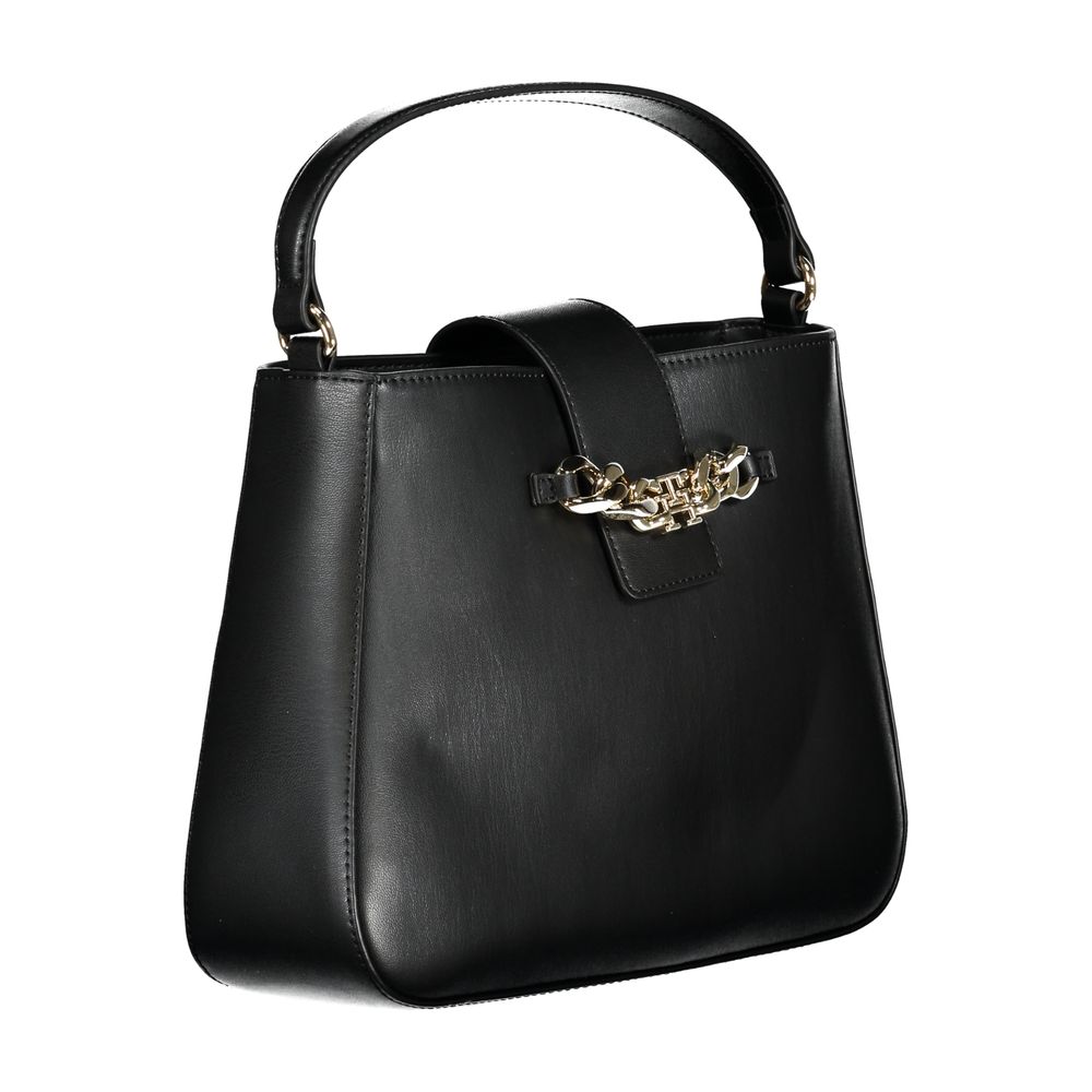 Black Polyethylene Handbag - GLAMHUB BOUTIQUE 