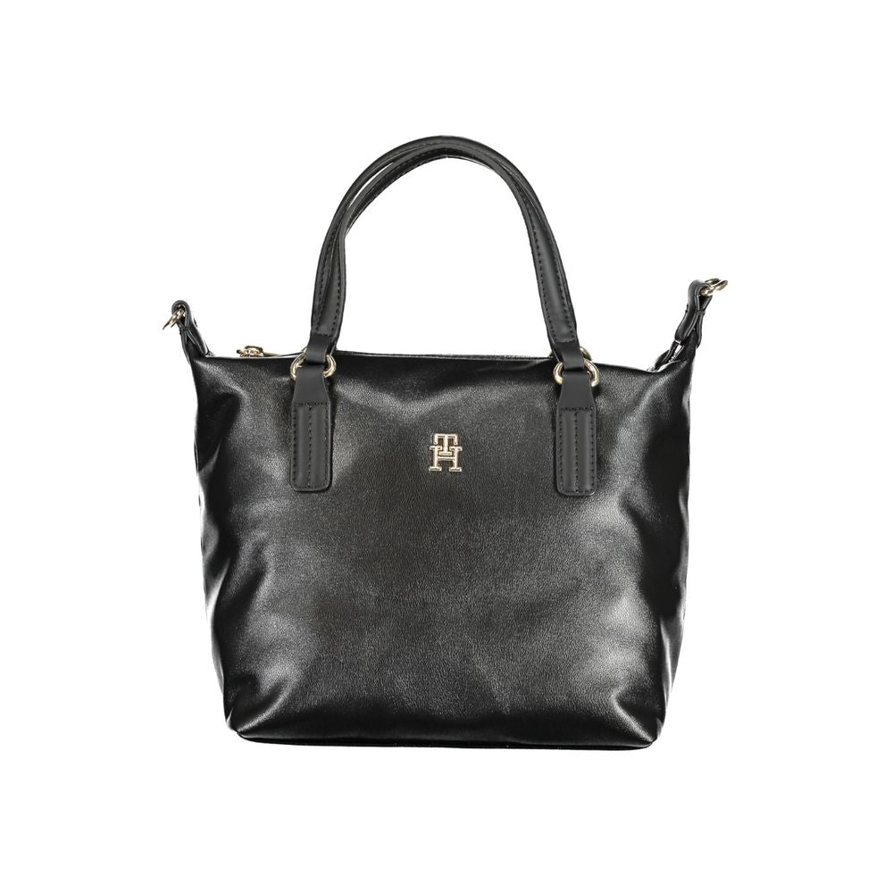 Black Polyester Handbag - GLAMHUB BOUTIQUE 