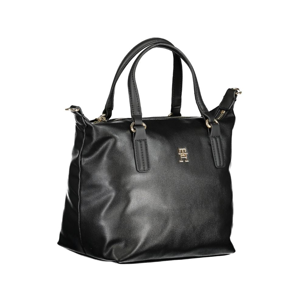 Black Polyester Handbag - GLAMHUB BOUTIQUE 