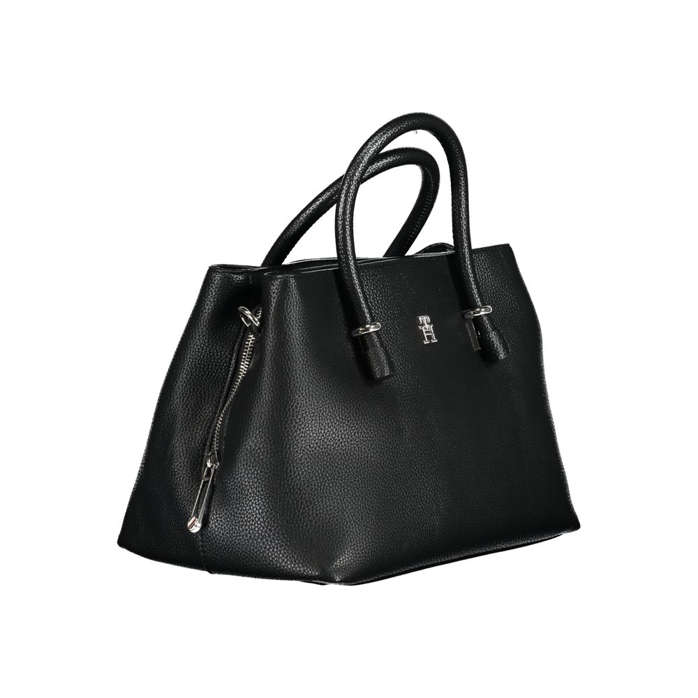 Black Polyethylene Handbag - GLAMHUB BOUTIQUE 