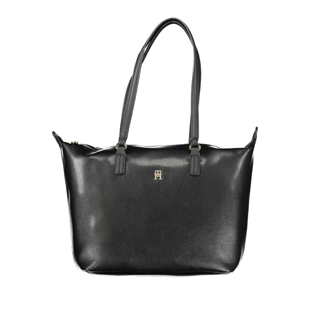 Black Polyester Handbag - GLAMHUB BOUTIQUE 