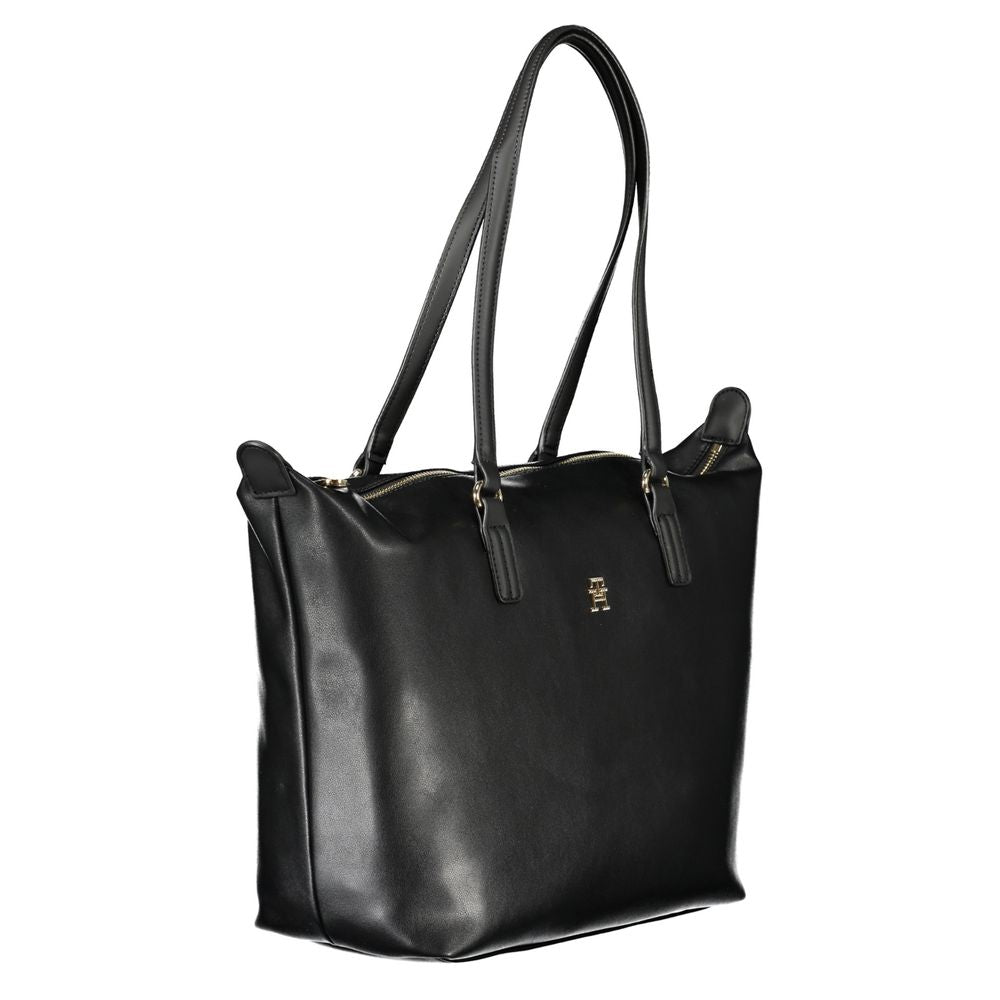 Black Polyester Handbag - GLAMHUB BOUTIQUE 