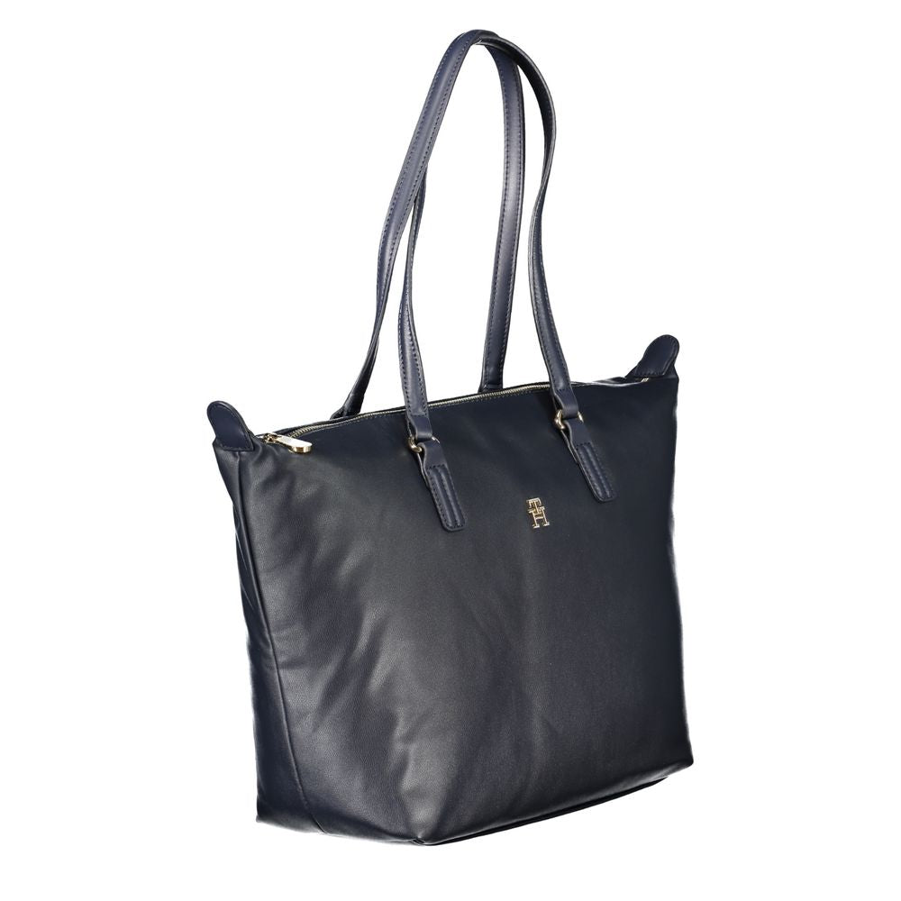 Blue Polyester Handbag - GLAMHUB BOUTIQUE 