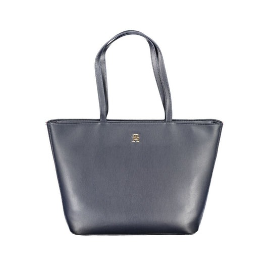 Blue Polyester Handbag - GLAMHUB BOUTIQUE 