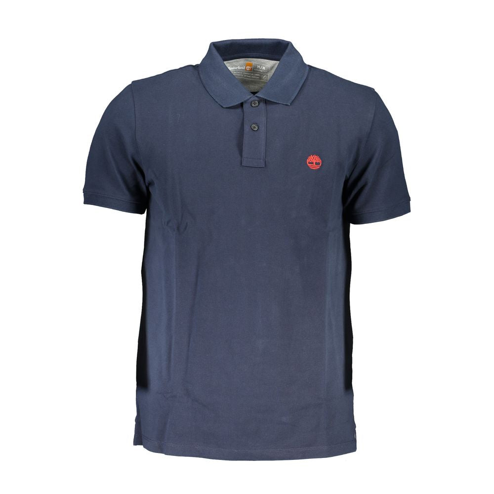 Blue Cotton Polo Shirt - GlamHub Luxury and Icon Brand Clothing