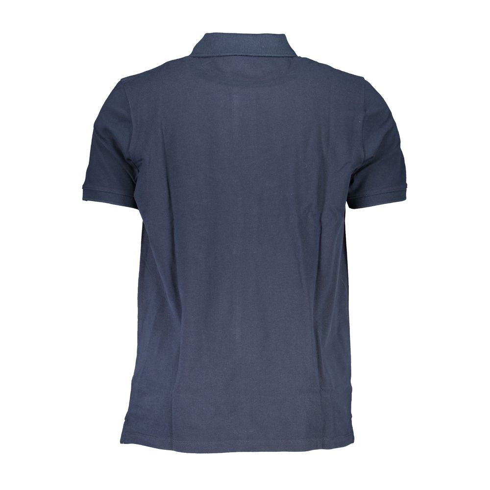 Blue Cotton Polo Shirt - GlamHub Luxury and Icon Brand Clothing