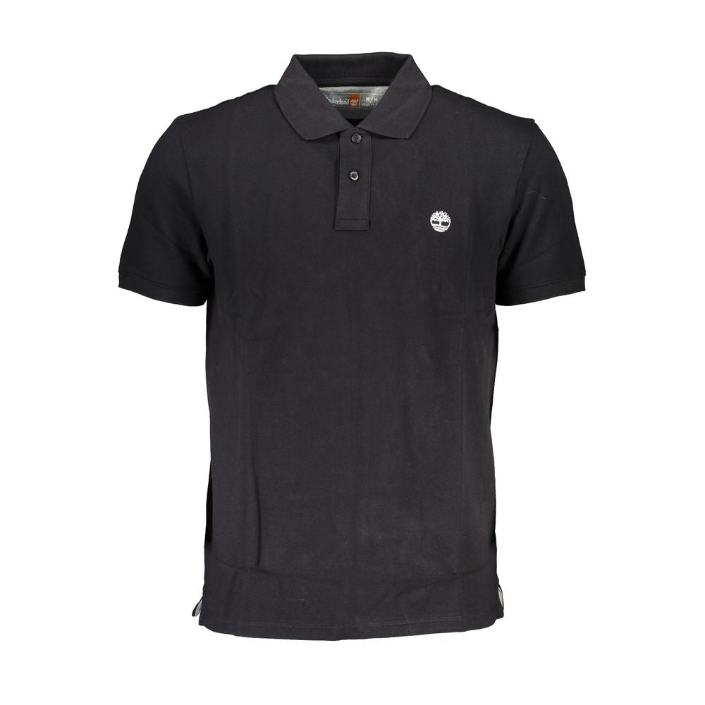 Black Cotton Polo Shirt - GlamHub Luxury and Icon Brand Clothing