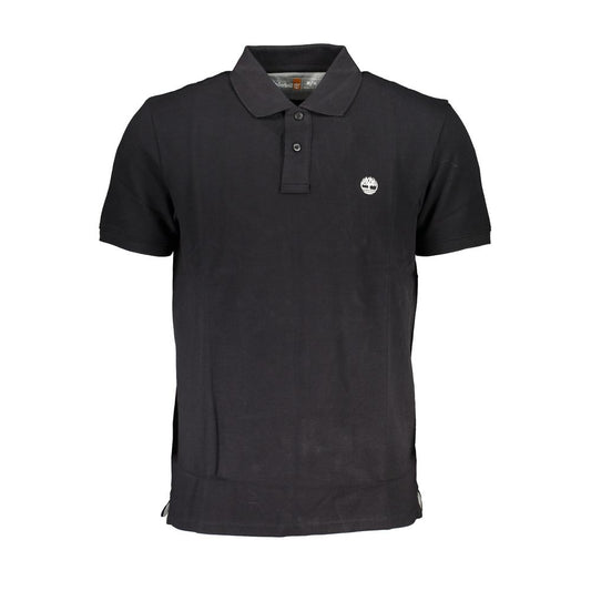 Black Cotton Polo Shirt - GlamHub Luxury and Icon Brand Clothing