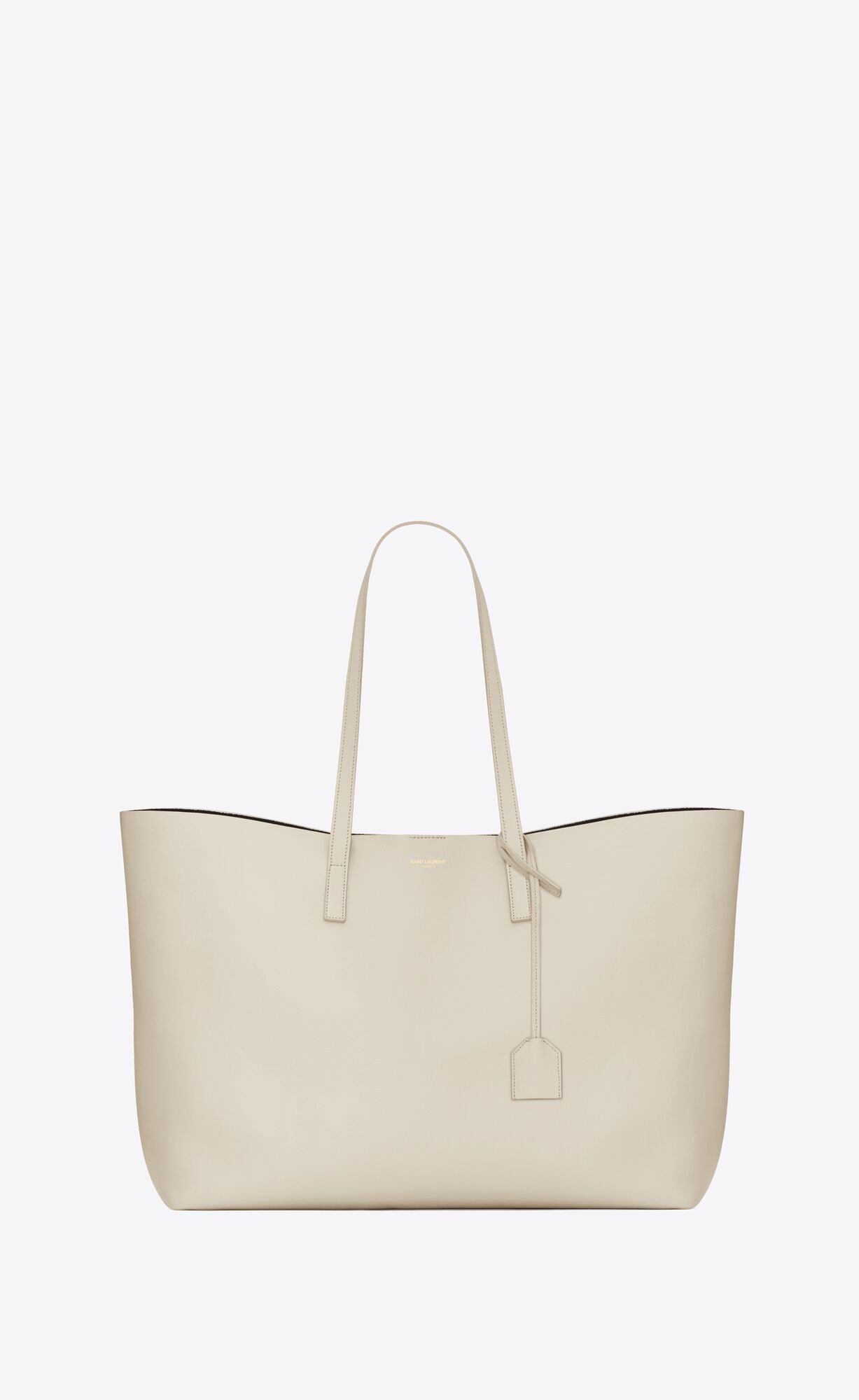 White Calf Leather Tote Shoulder Bag - GLAMHUB BOUTIQUE 