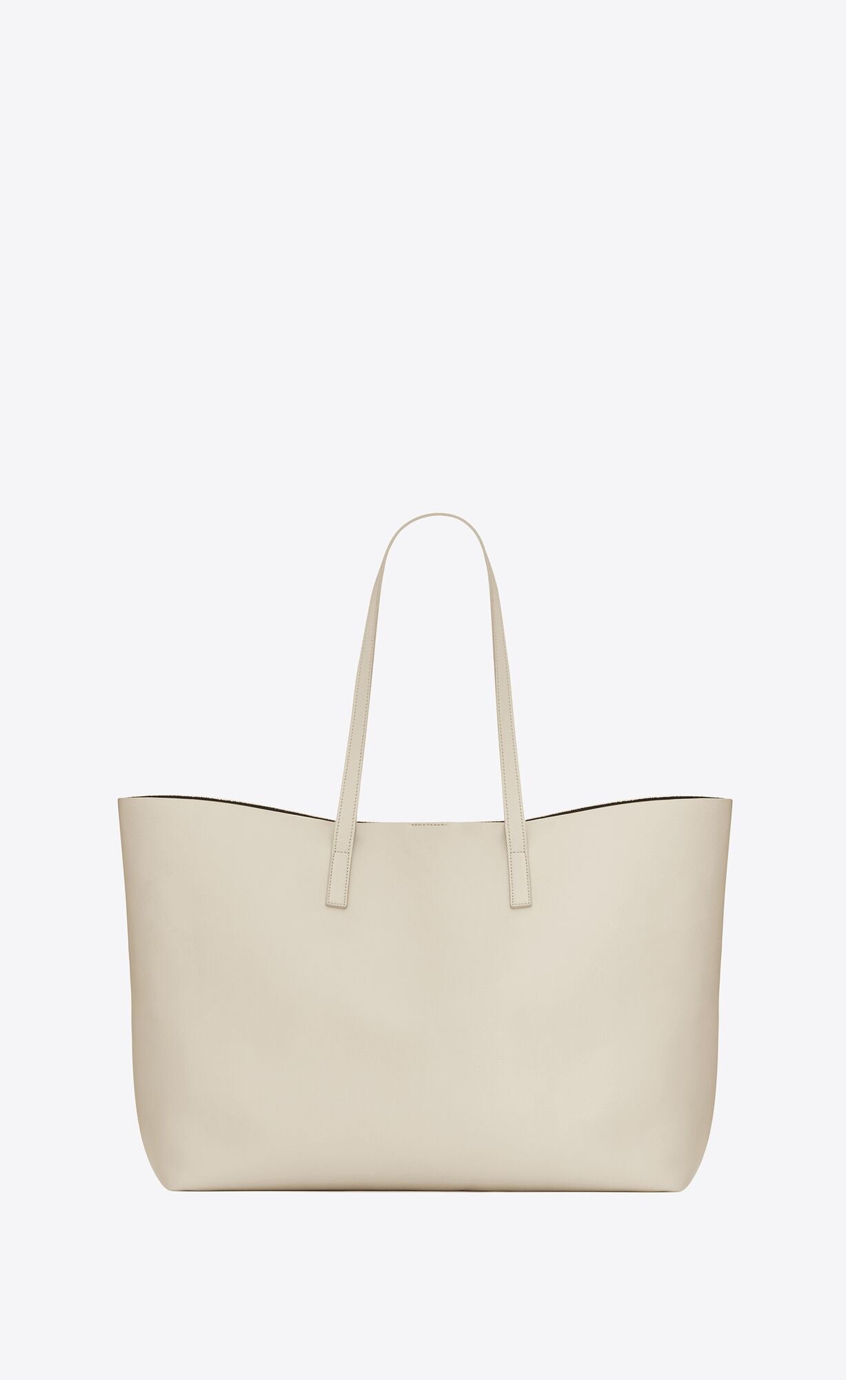 White Calf Leather Tote Shoulder Bag - GLAMHUB BOUTIQUE 