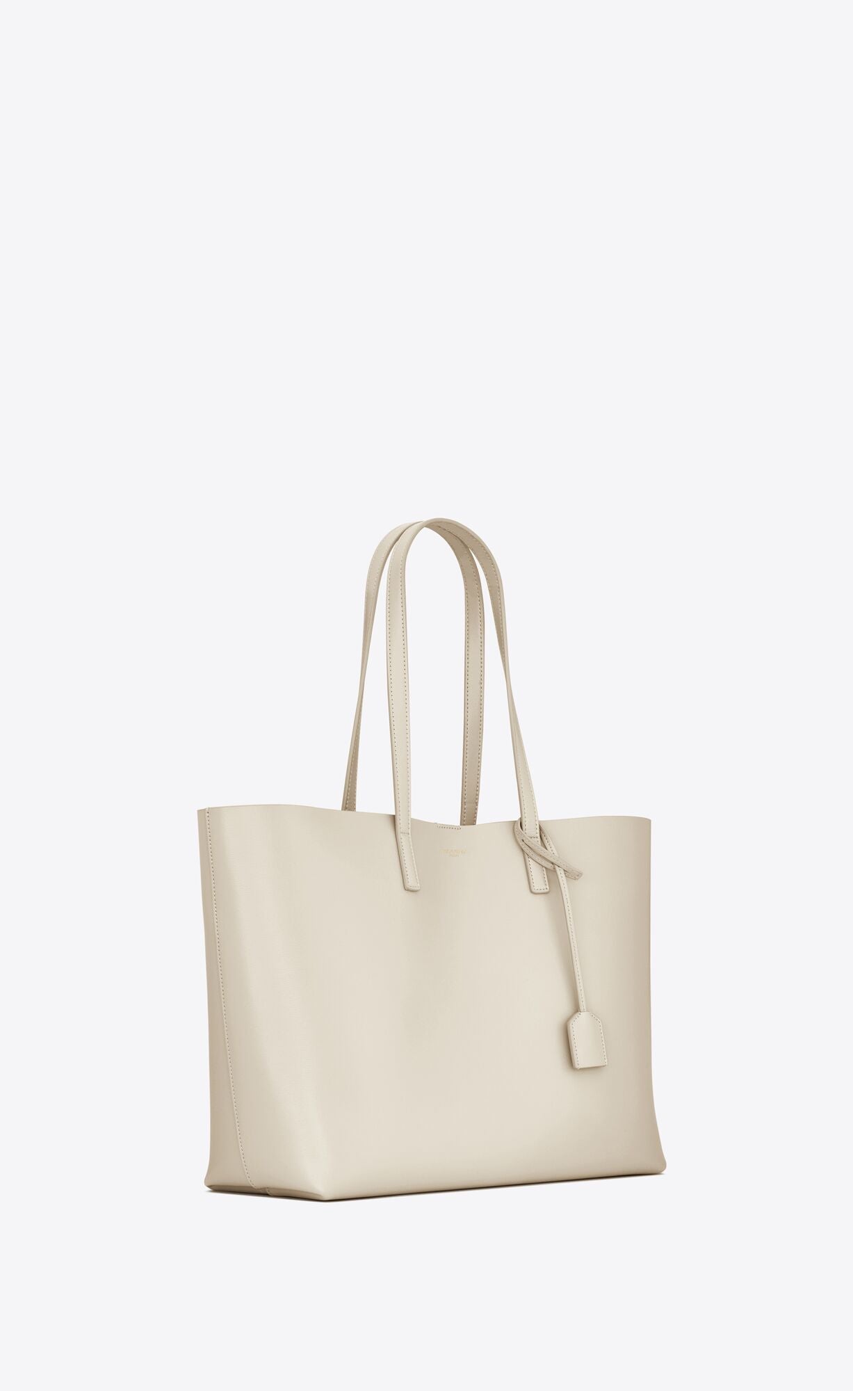 White Calf Leather Tote Shoulder Bag - GLAMHUB BOUTIQUE 