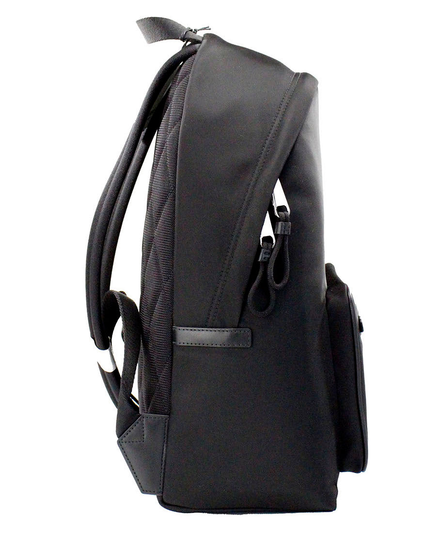 Abbeydale Branded Stamp Black Nylon Backpack Shoulder Bookbag - GLAMHUB BOUTIQUE 