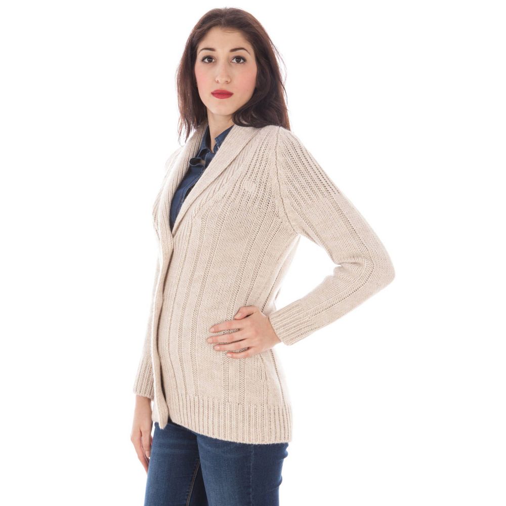 Beige Wool Sweater - GLAMHUB BOUTIQUE 