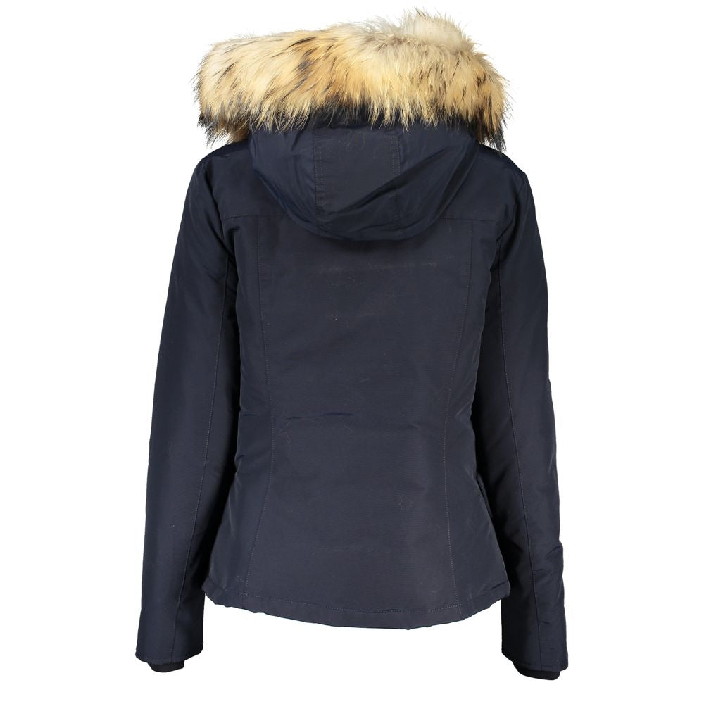 Blue Cotton Jackets & Coat - GlamHub Luxury and Icon Brand Clothing