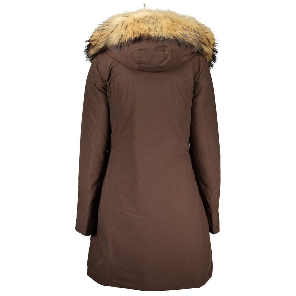 Brown Cotton Jackets & Coat - GlamHub Luxury and Icon Brand Clothing