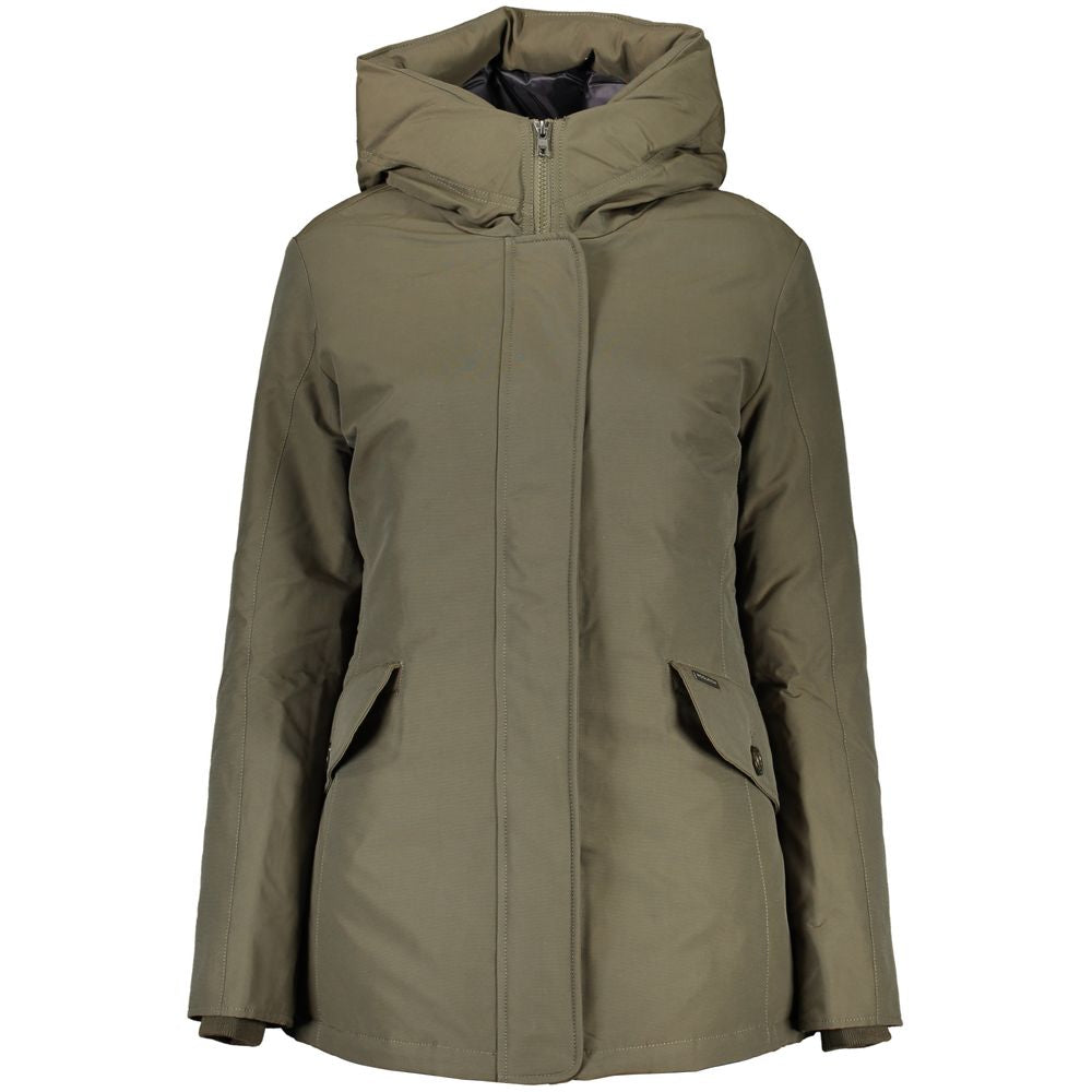 Green Cotton Jackets & Coat - GlamHub Luxury and Icon Brand Clothing