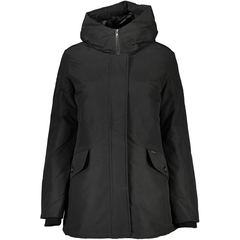 Black Cotton Jackets & Coat - GlamHub Luxury and Icon Brand Clothing