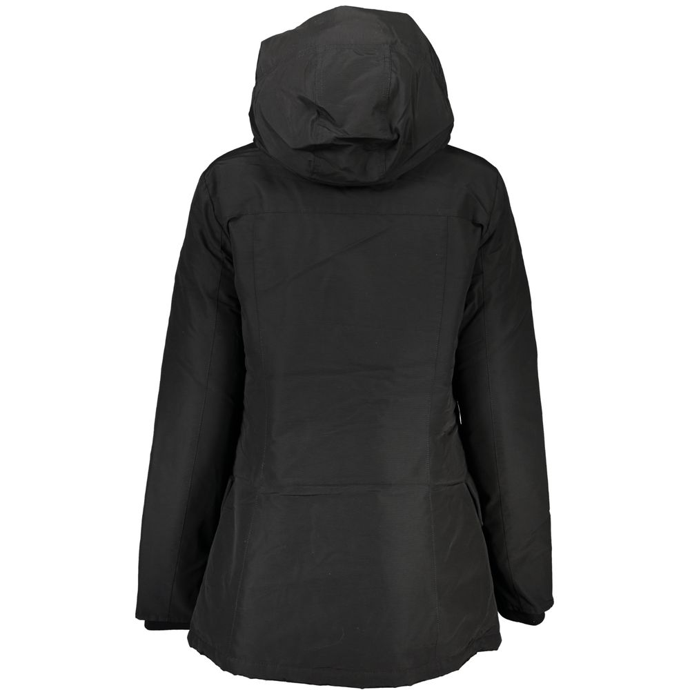 Black Cotton Jackets & Coat - GlamHub Luxury and Icon Brand Clothing