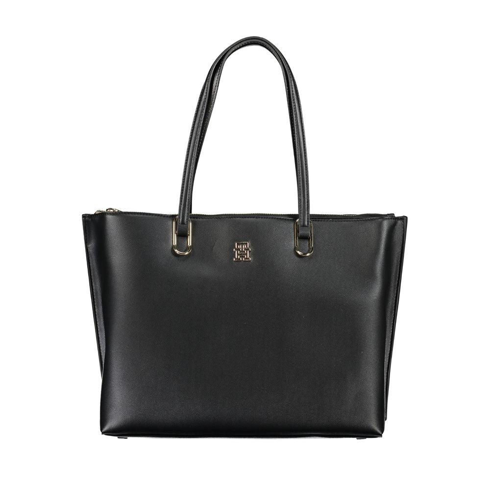 Black Polyethylene Handbag - GLAMHUB BOUTIQUE 