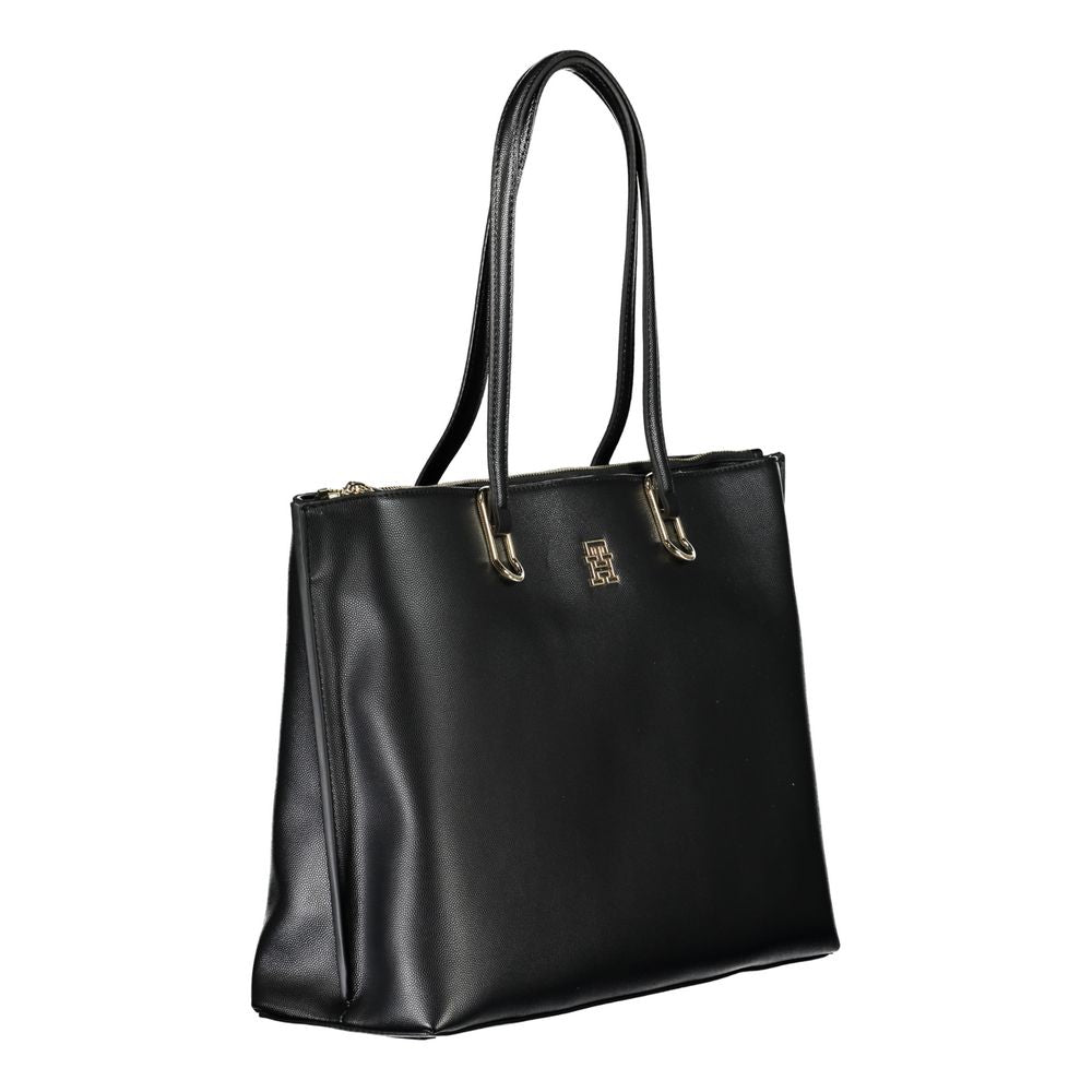 Black Polyethylene Handbag - GLAMHUB BOUTIQUE 