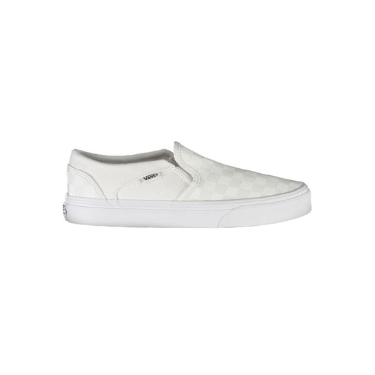 White Polyester Sneaker - GlamHub Luxury and Icon Brand Clothing