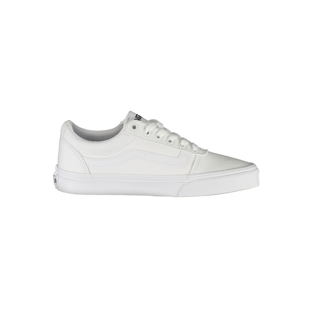 White Polyester Sneaker - GlamHub Luxury and Icon Brand Clothing