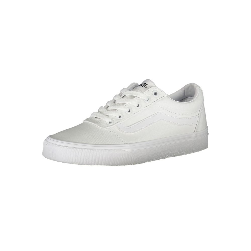 White Polyester Sneaker - GlamHub Luxury and Icon Brand Clothing