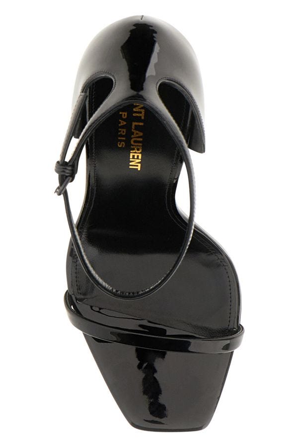 Black Calf Leather Opyum Sandals - GLAMHUB BOUTIQUE 