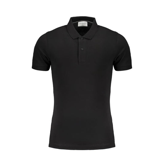 Black Cotton Polo Shirt - GLAMHUB BOUTIQUE 