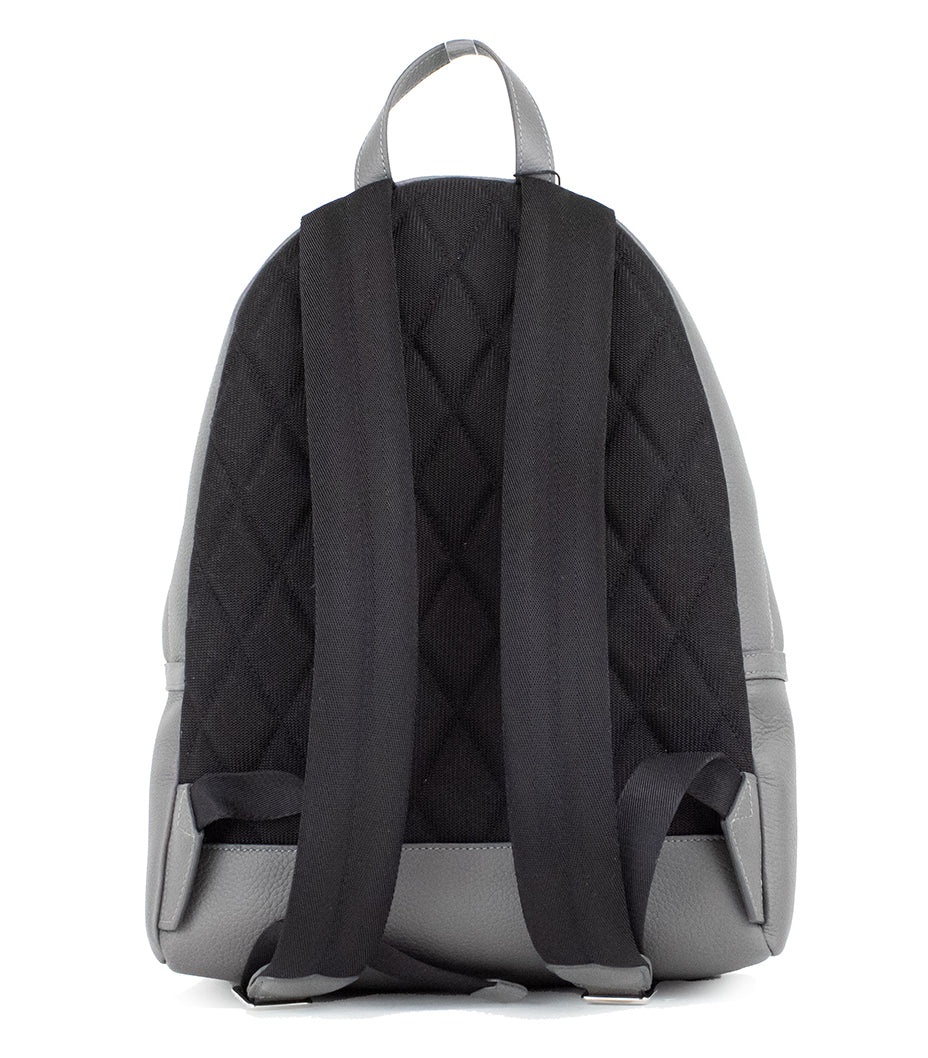 Abbeydale Branded Charcoal Grey Pebbled Leather Backpack Bookbag - GLAMHUB BOUTIQUE 