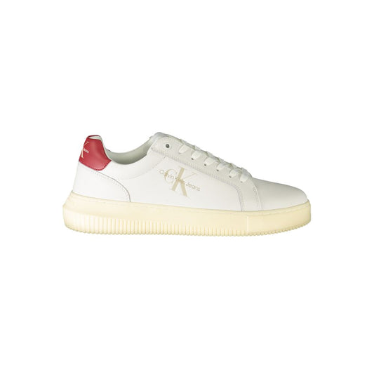 White Polyester Sneaker - GLAMHUB BOUTIQUE 