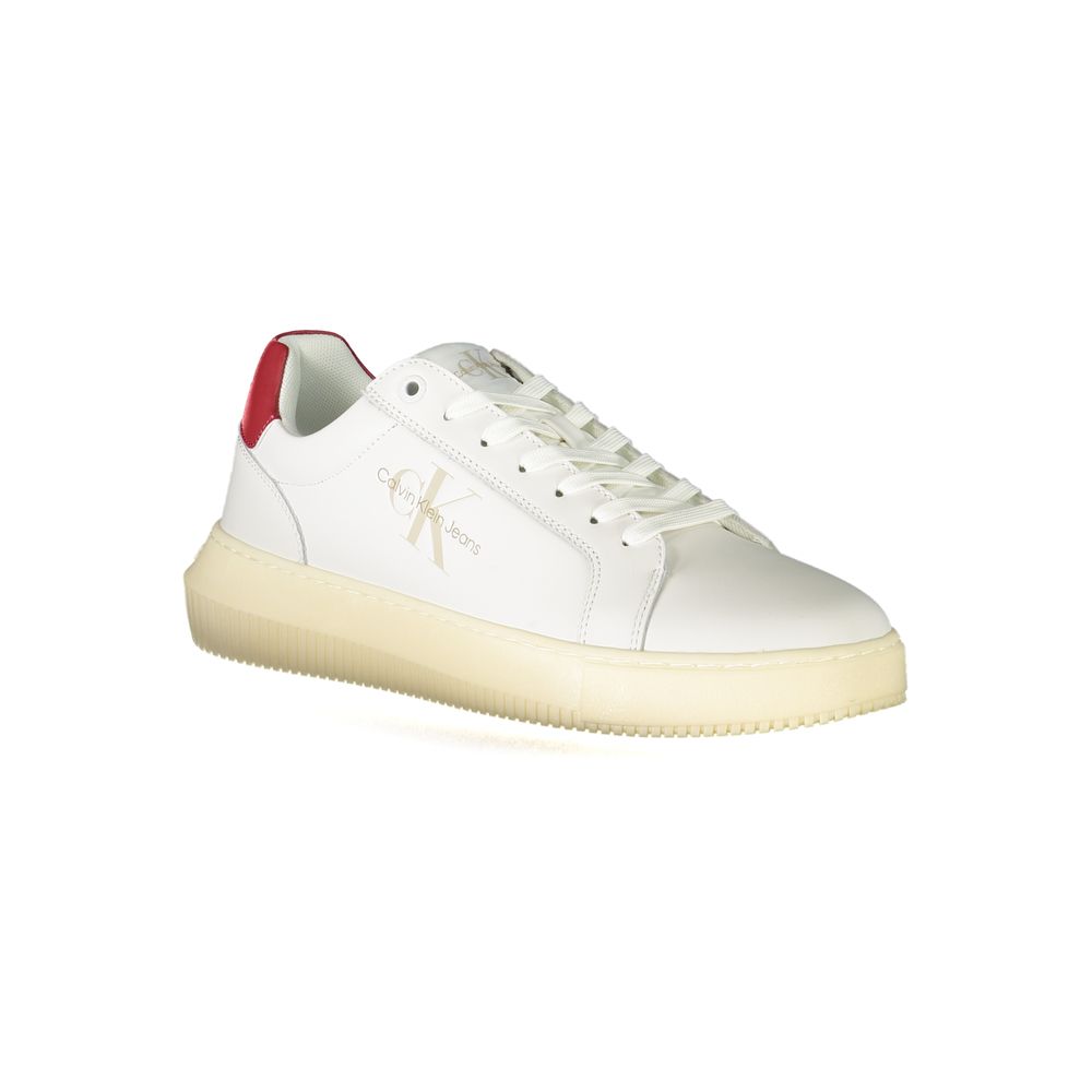 White Polyester Sneaker - GLAMHUB BOUTIQUE 