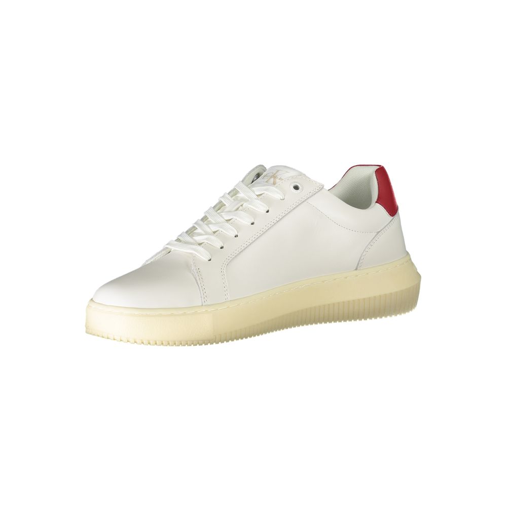 White Polyester Sneaker - GLAMHUB BOUTIQUE 