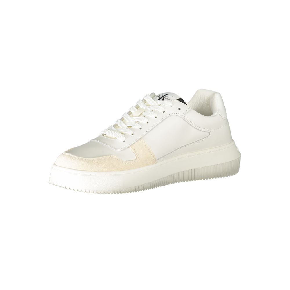 White Polyester Sneaker - GlamHub Luxury and Icon Brand Clothing