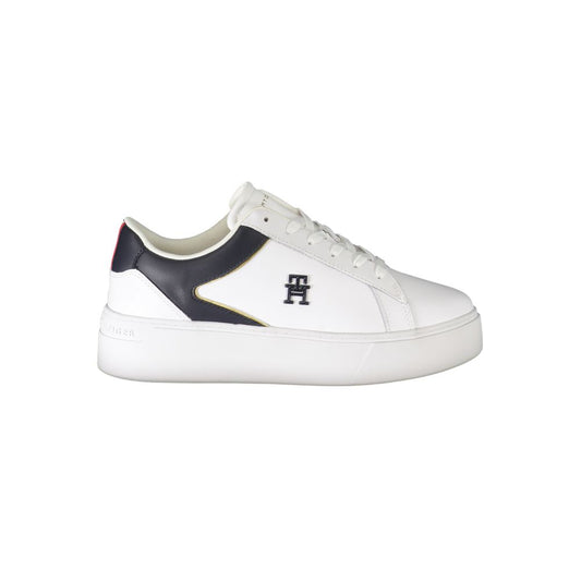 White Polyester Sneaker - GLAMHUB BOUTIQUE 