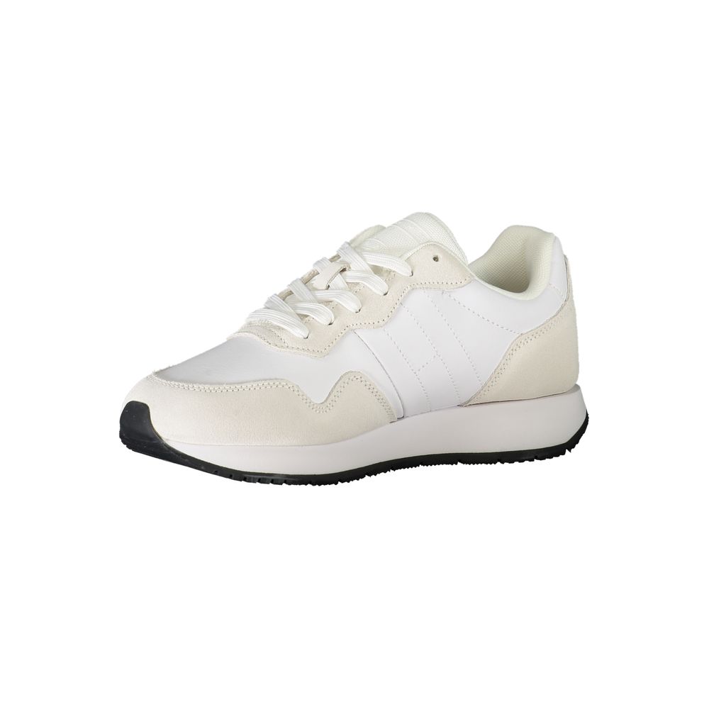 White Polyester Sneaker - GLAMHUB BOUTIQUE 