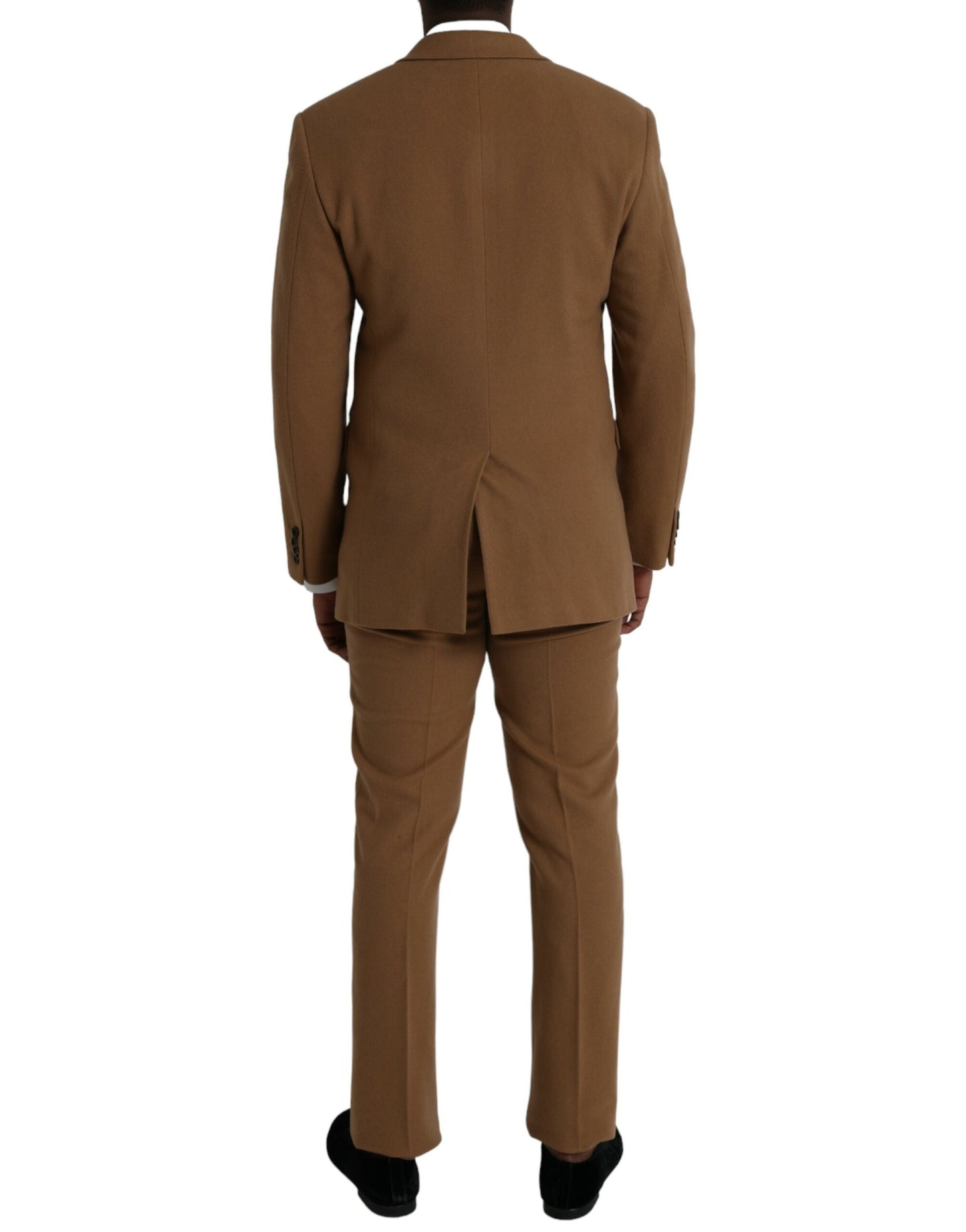 Brown Cashmere 2 Piece Single Breasted Suit - GLAMHUB BOUTIQUE 