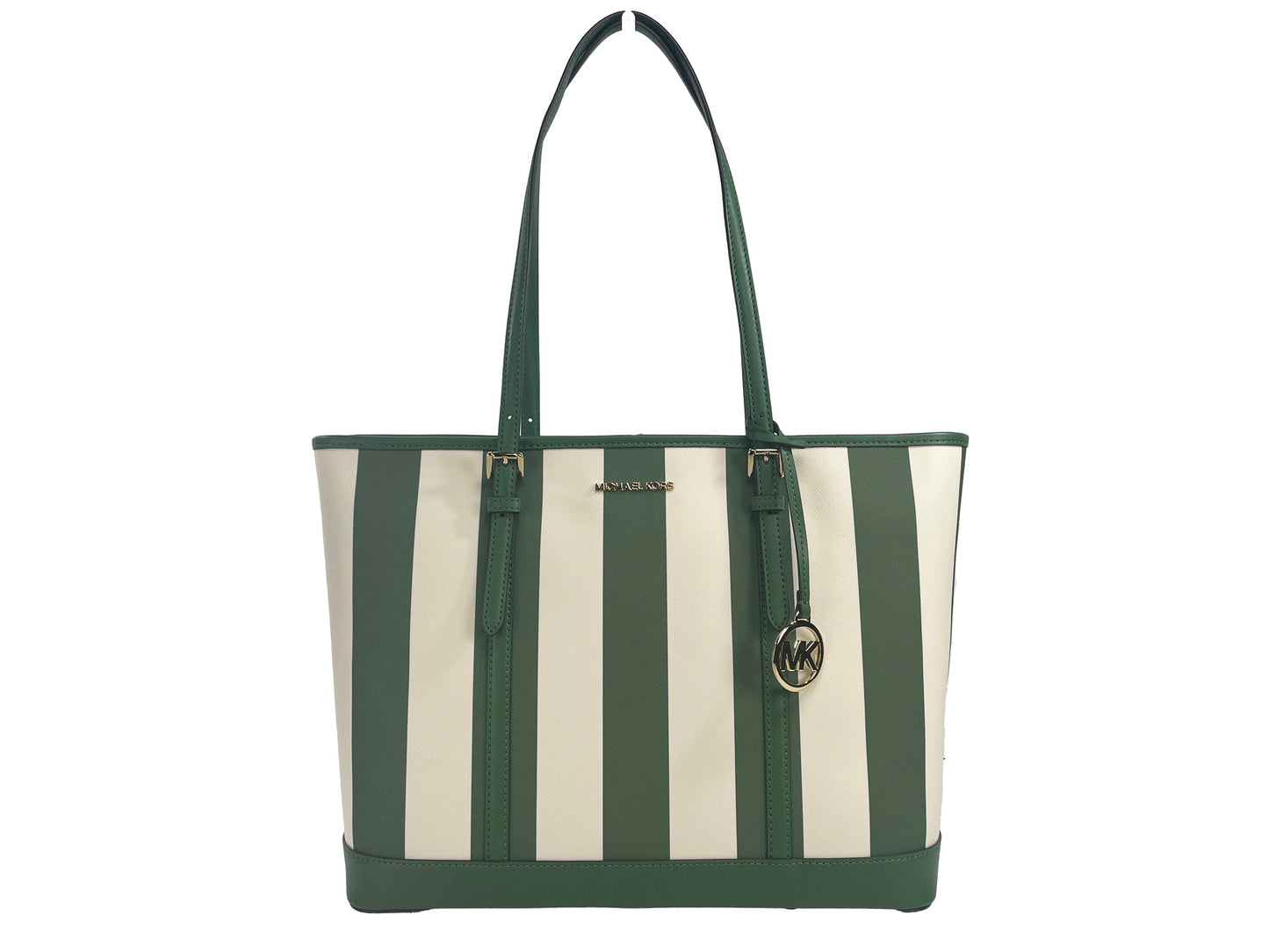 Jet Set Travel Large TZ Shoulder PVC Tote Bag Purse Fern Green - GLAMHUB BOUTIQUE 