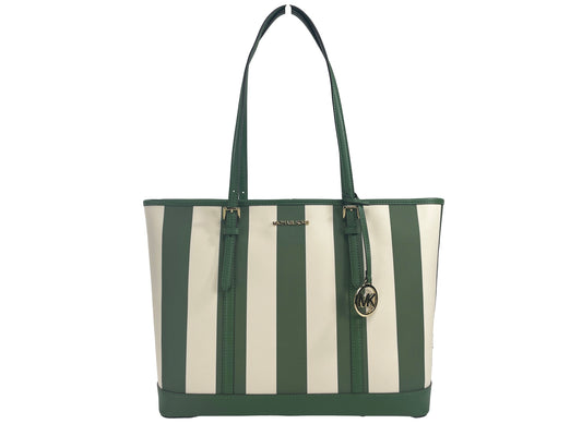 Jet Set Travel Large TZ Shoulder PVC Tote Bag Purse Fern Green - GLAMHUB BOUTIQUE 