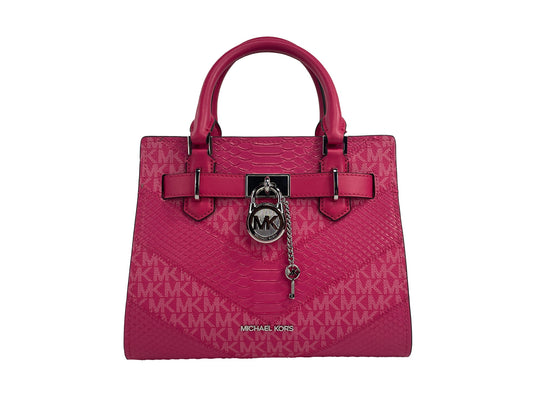 Hamilton Small Electric Pink Satchel Crossbody Bag - GLAMHUB BOUTIQUE 