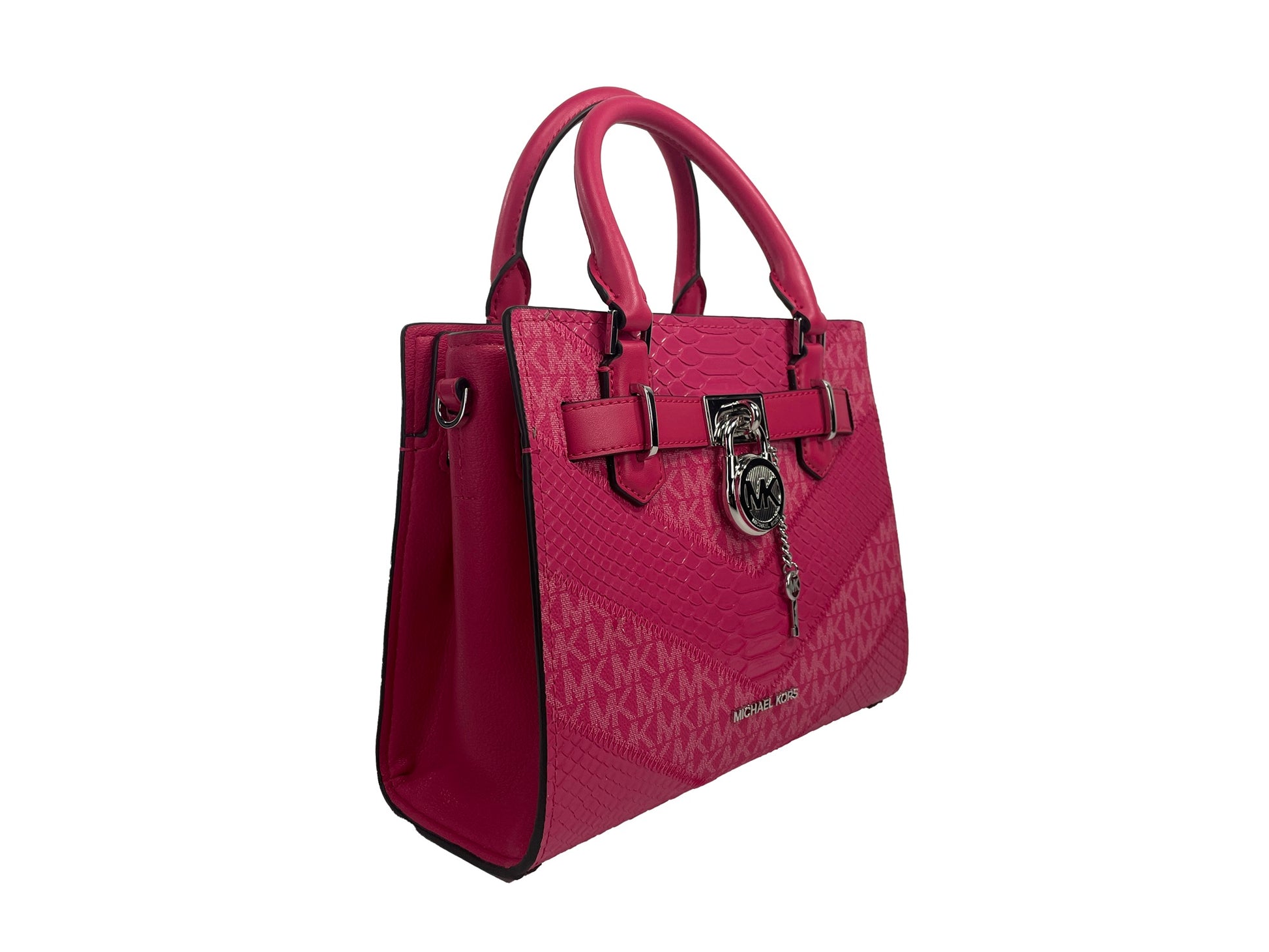 Hamilton Small Electric Pink Satchel Crossbody Bag - GLAMHUB BOUTIQUE 