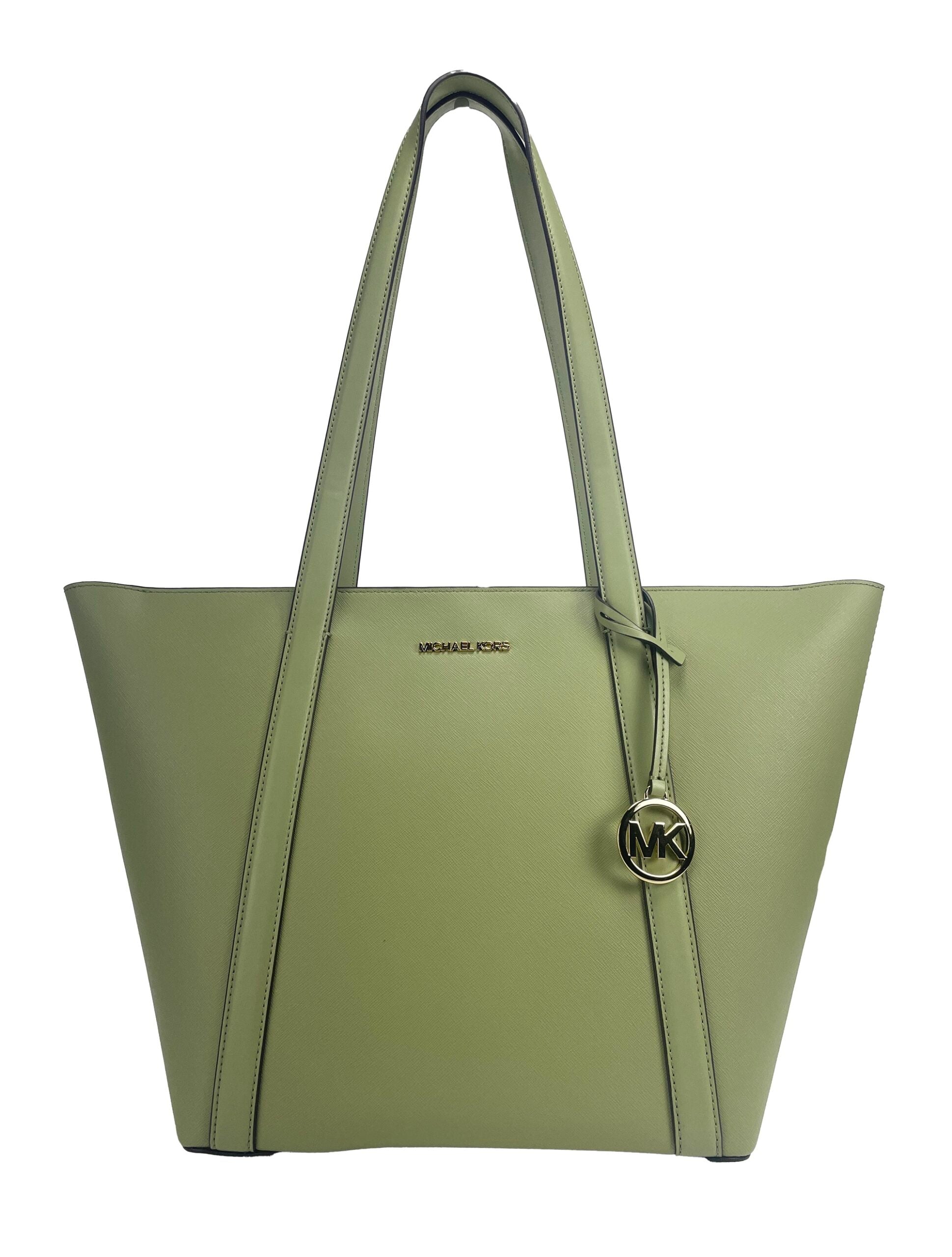 Large Pratt Shoulder Zip Tote Bag Light Sage - GLAMHUB BOUTIQUE 